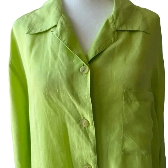COPY - Diane Von Furstenburg Vintage Silk Long Sleeve Button Down Shirt Womens … - Picture 2 of 11